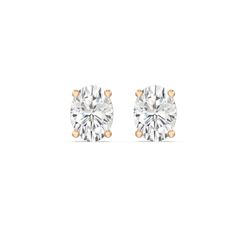 Classic Oval Diamond Stud Earrings