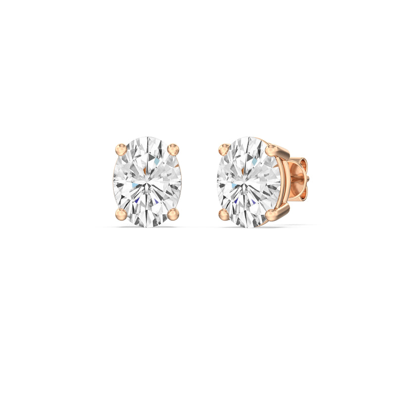 Classic Oval Diamond Stud Earrings