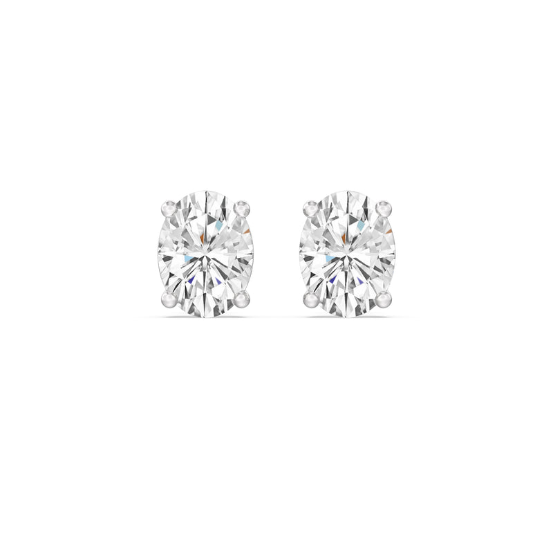 Classic Oval Diamond Stud Earrings