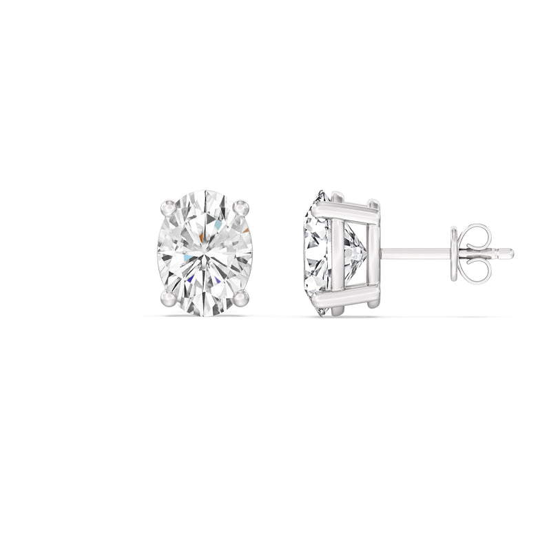Classic Oval Diamond Stud Earrings