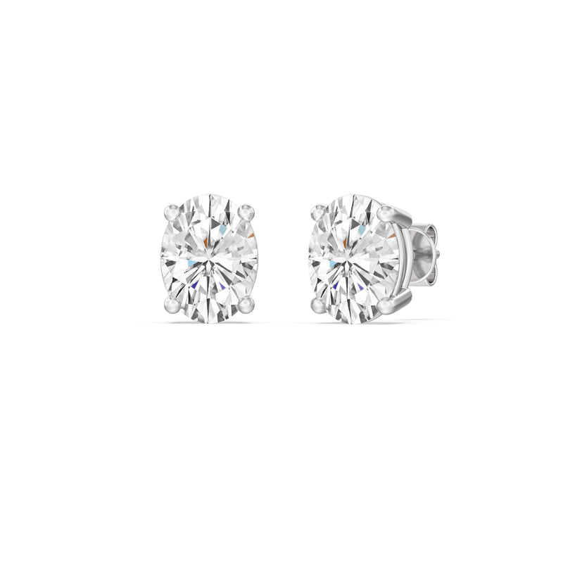 Classic Oval Diamond Stud Earrings