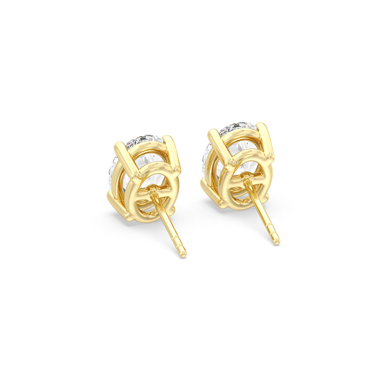 Classic Oval Diamond Stud Earrings