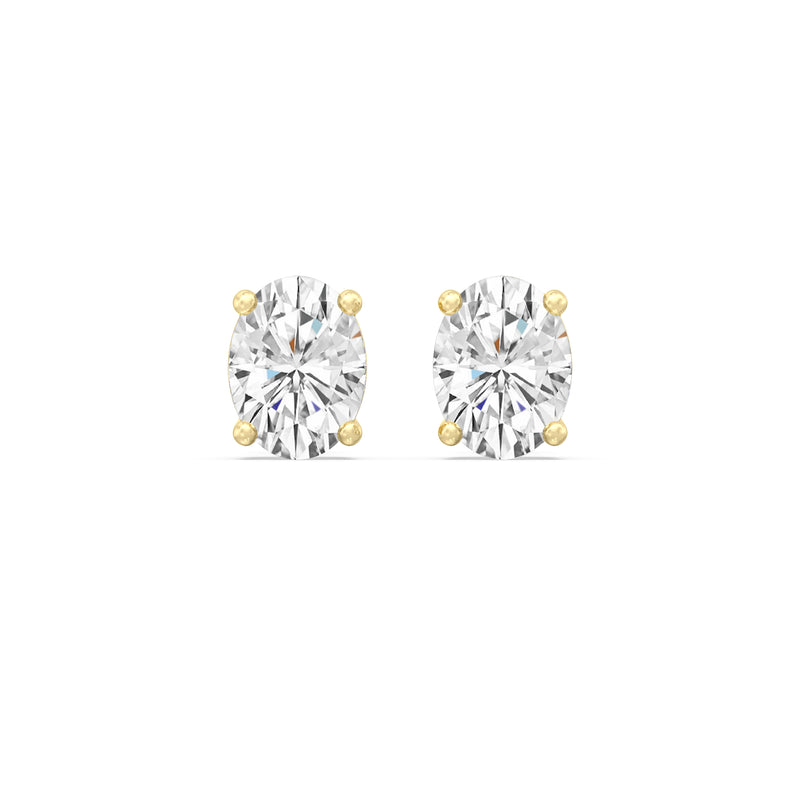 Classic Oval Diamond Stud Earrings