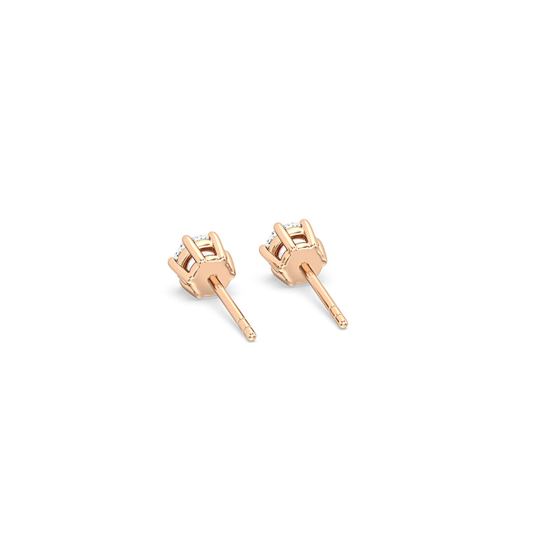 Six Prong Round Stud Earrings