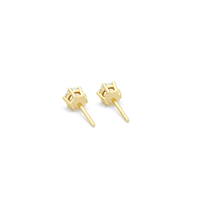 Six Prong Round Stud Earrings