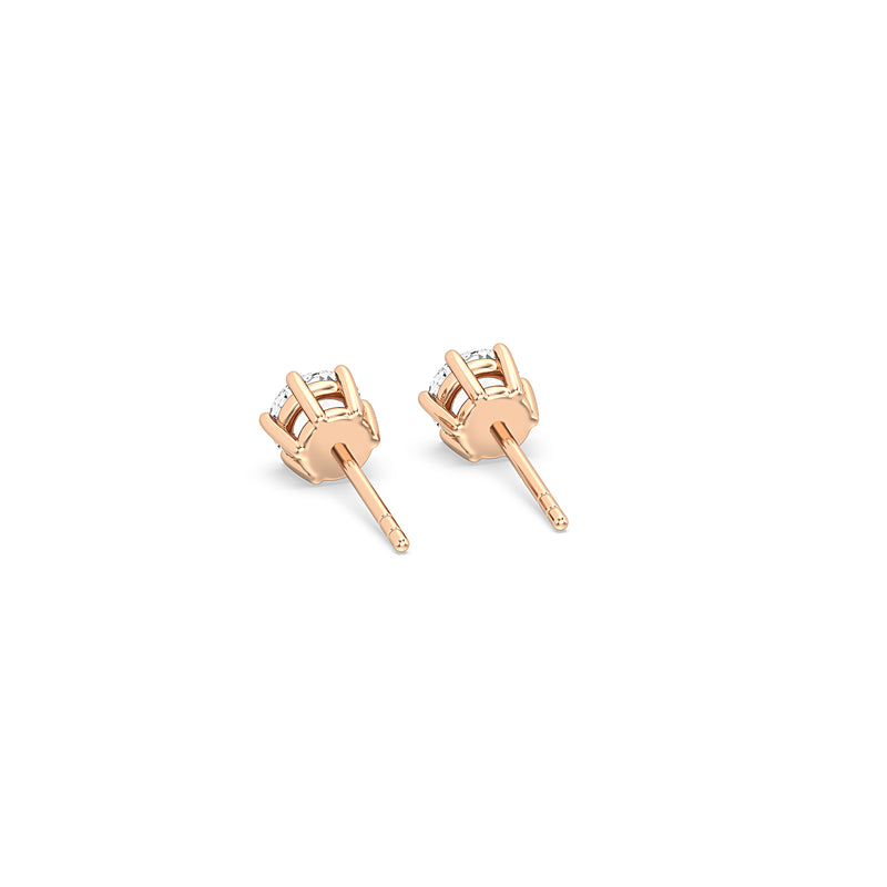 Six Prong Round Stud Earrings