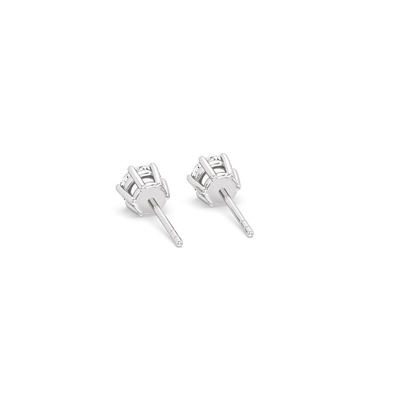 Six Prong Round Stud Earrings