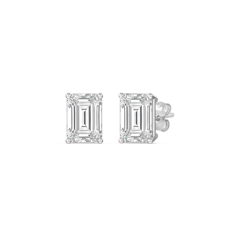Classic Emerald Stud Earrings (F/G VS+)