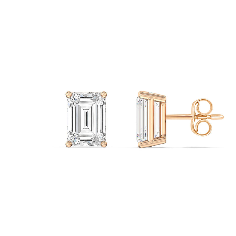 Classic Emerald Stud Earrings (F/G VS+)