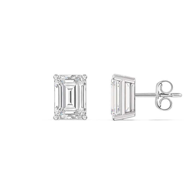 Classic Emerald Stud Earrings (F/G VS+)