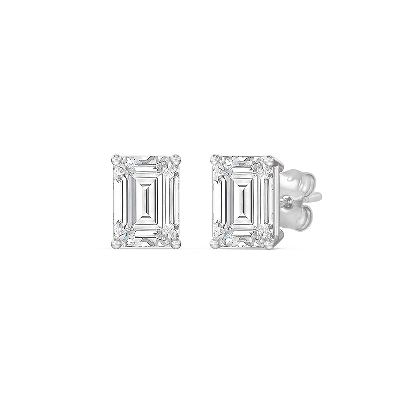 Classic Emerald Stud Earrings (F/G VS+)