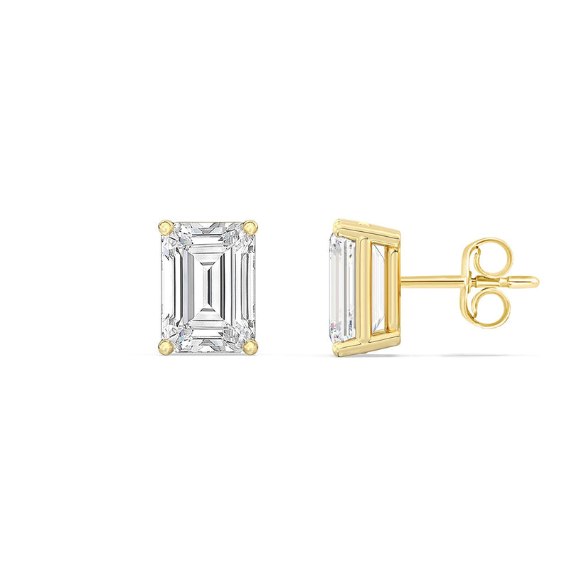 Classic Emerald Stud Earrings (F/G VS+)