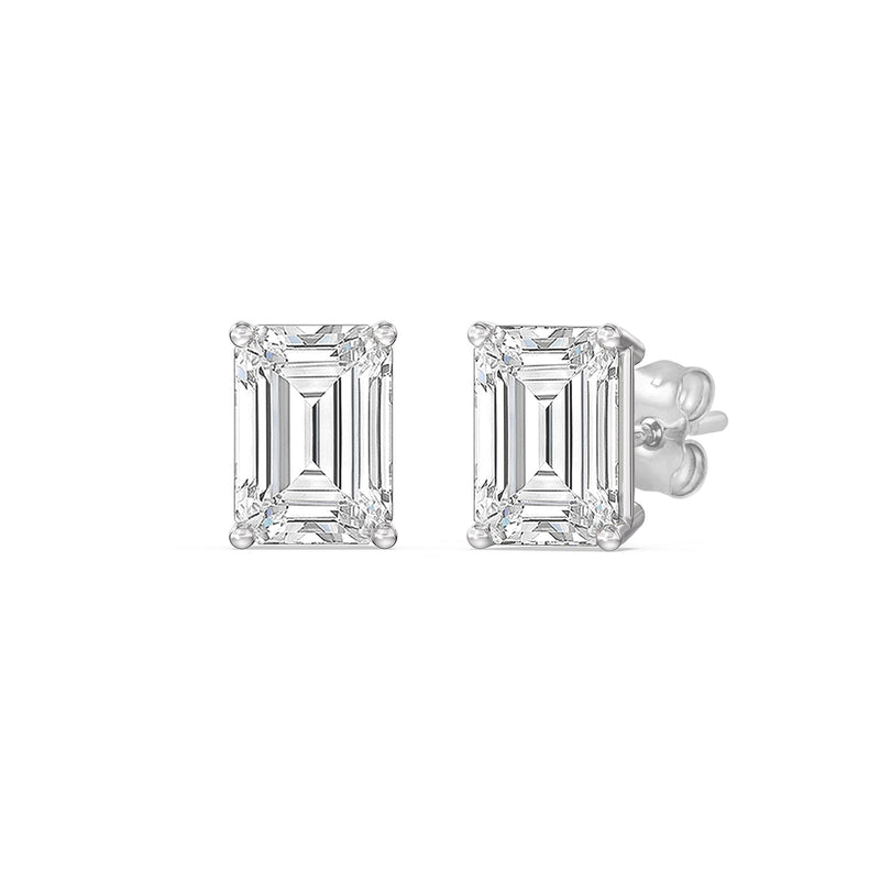 Classic Emerald Stud Earrings (F/G VS+)