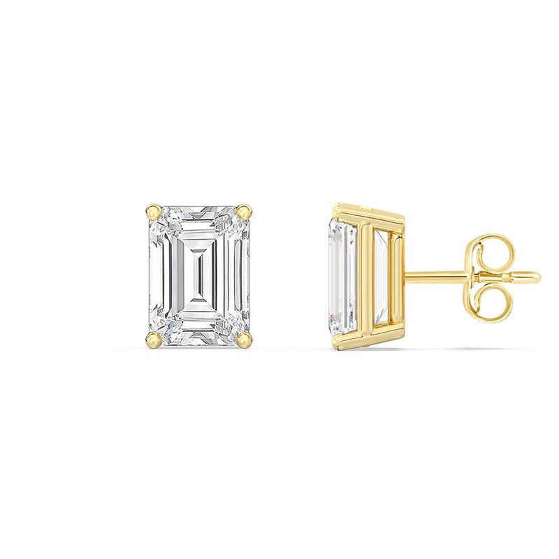 Classic Emerald Stud Earrings (F/G VS+)
