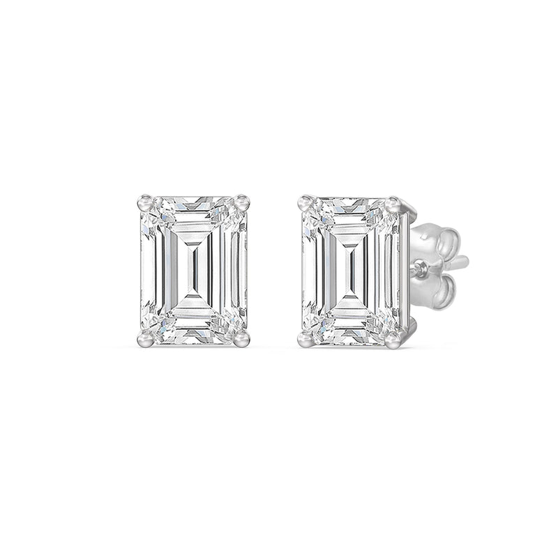 Classic Emerald Stud Earrings (F/G VS+)