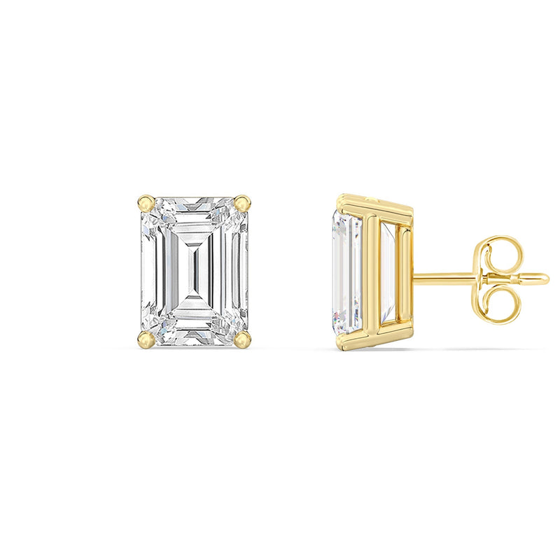 Classic Emerald Stud Earrings (F/G VS+)