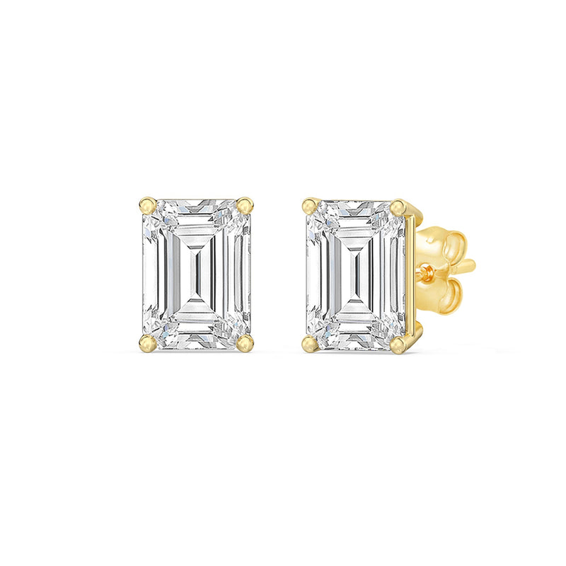 Classic Emerald Stud Earrings (F/G VS+)