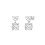 Elegance Heart and Cushion Drop Studs