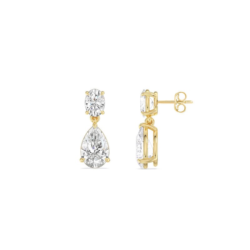 Elegance Oval and Pear Drop Studs