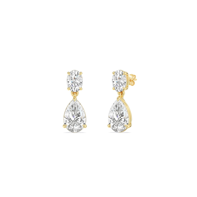 Elegance Oval and Pear Drop Studs