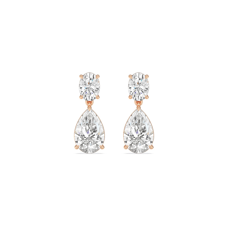 Elegance Oval and Pear Drop Studs