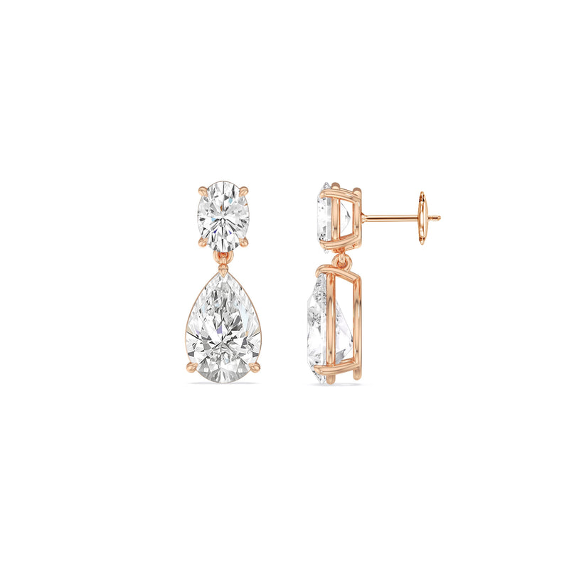 Elegance Oval and Pear Drop Studs