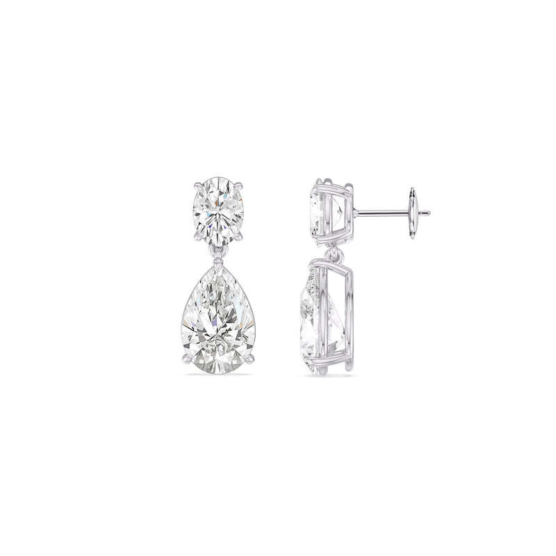 Elegance Oval and Pear Drop Studs