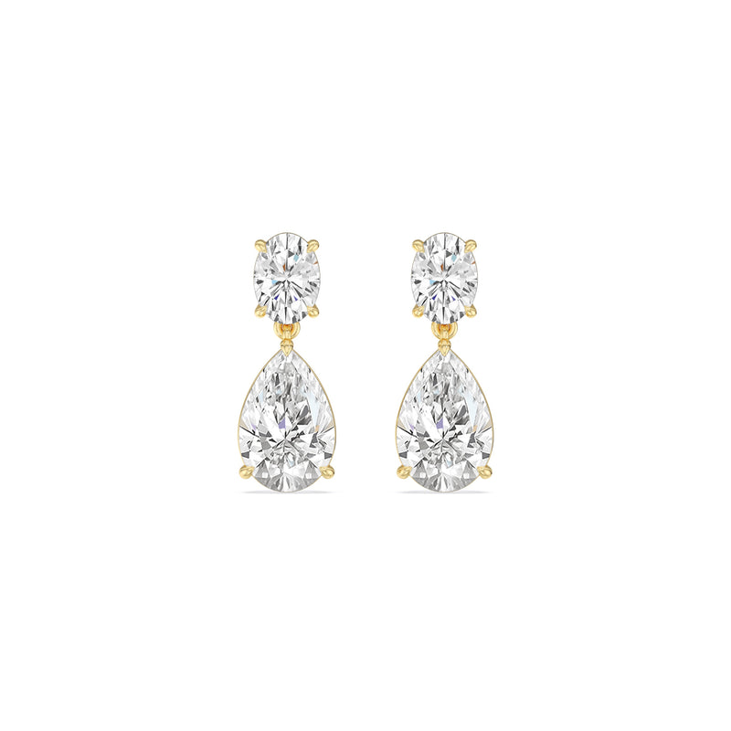 Elegance Oval and Pear Drop Studs