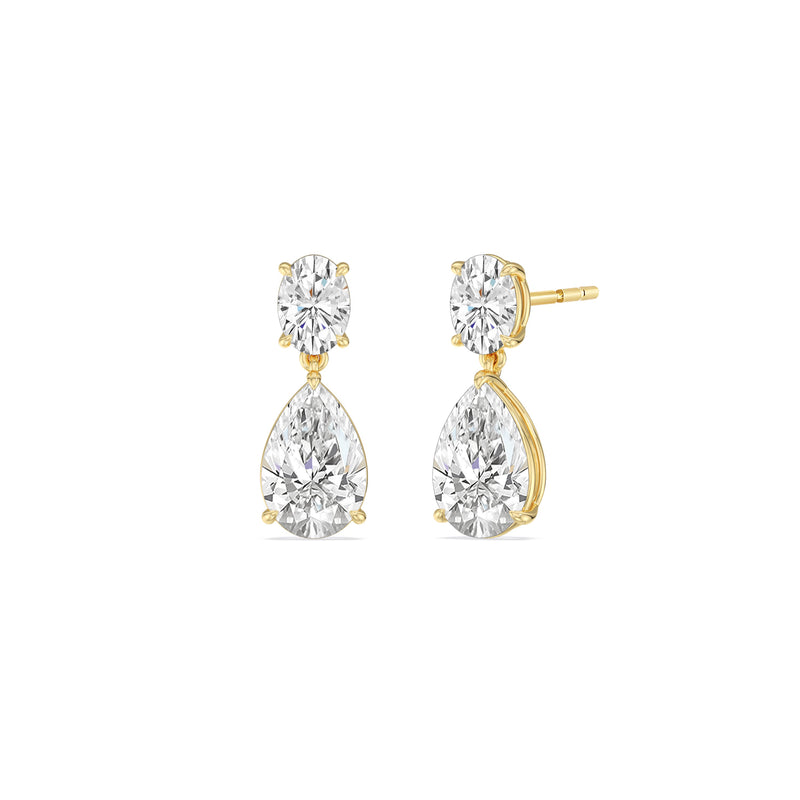 Elegance Oval and Pear Drop Studs