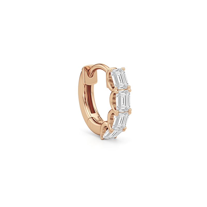 Emerald Cut Huggie Earrings