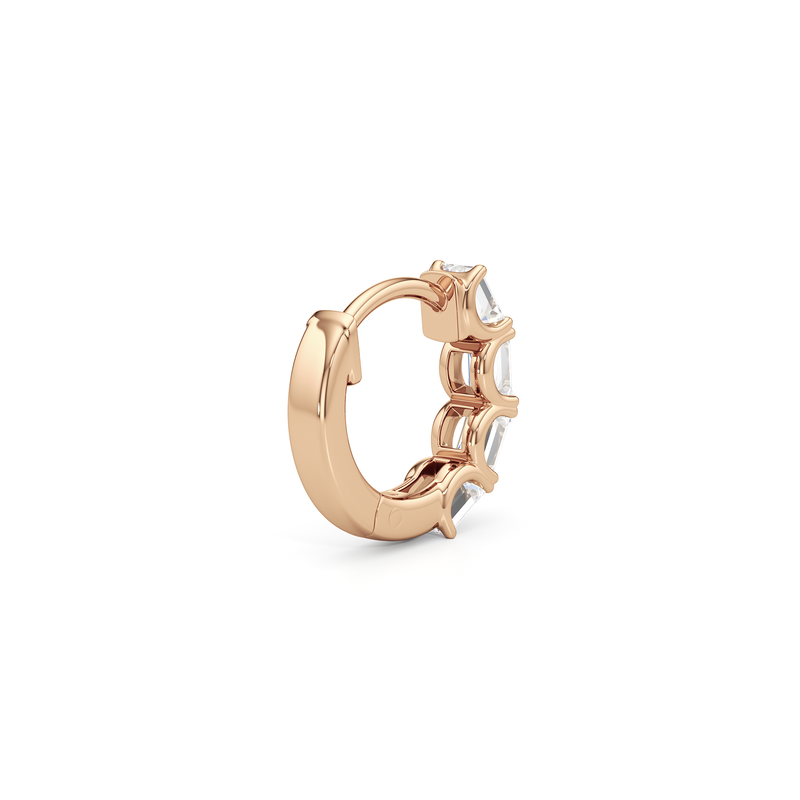 Emerald Cut Huggie Earrings