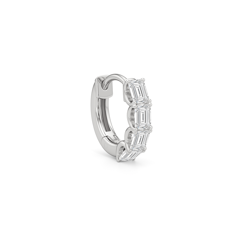 Emerald Cut Huggie Earrings