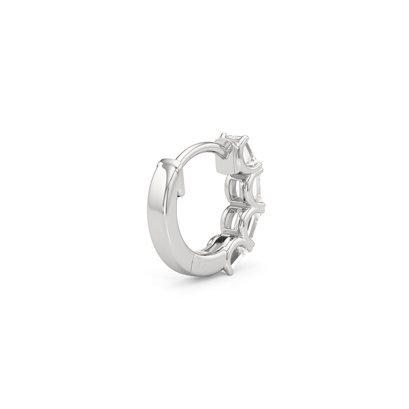 Emerald Cut Huggie Earrings