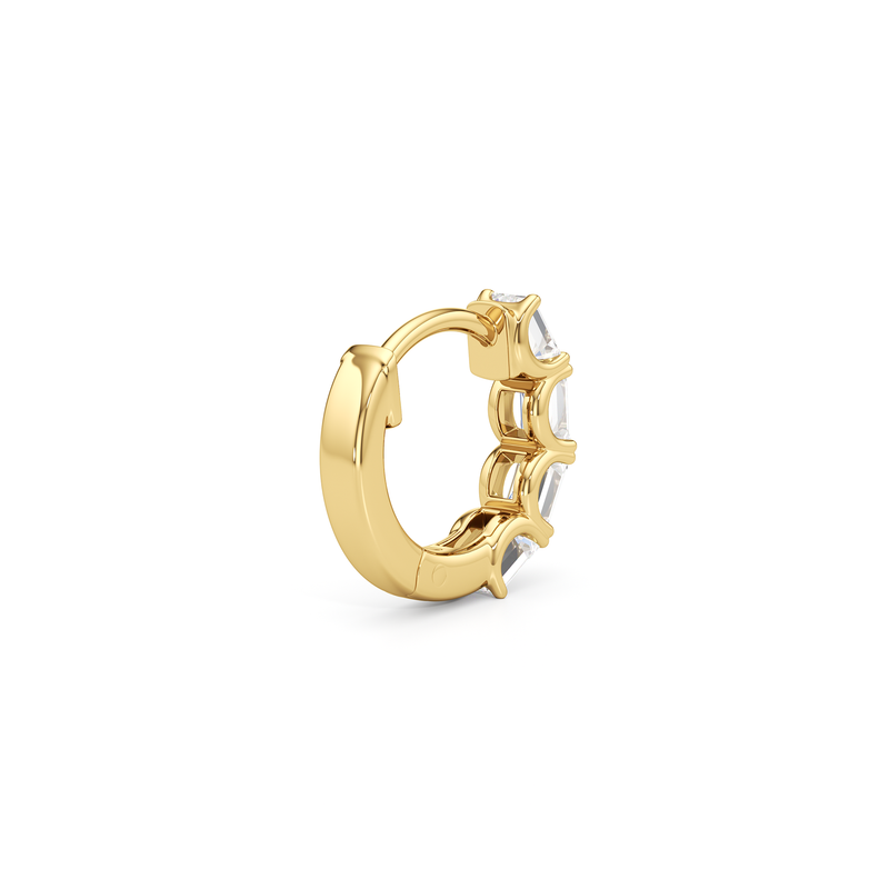 Emerald Cut Huggie Earrings