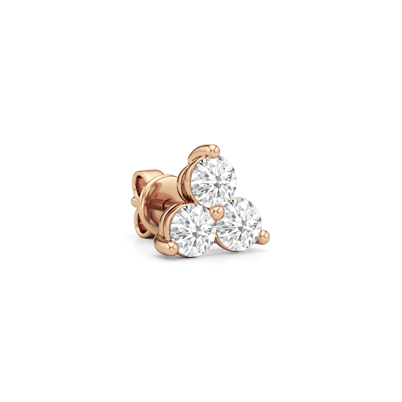 Classic Three Stone Cluster Diamond Earrings