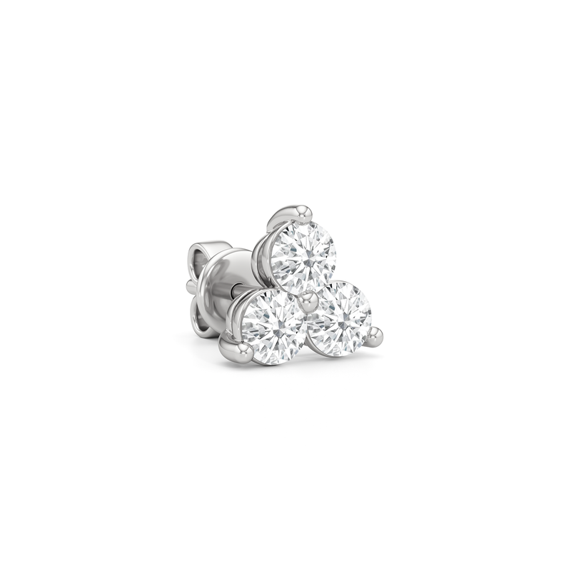 Classic Three Stone Cluster Diamond Earrings