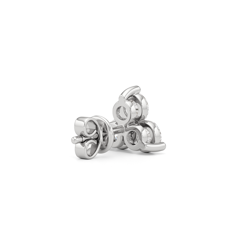 Classic Three Stone Cluster Diamond Earrings