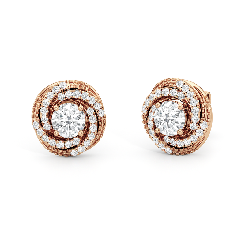 Galaxy Halo Diamond Earrings