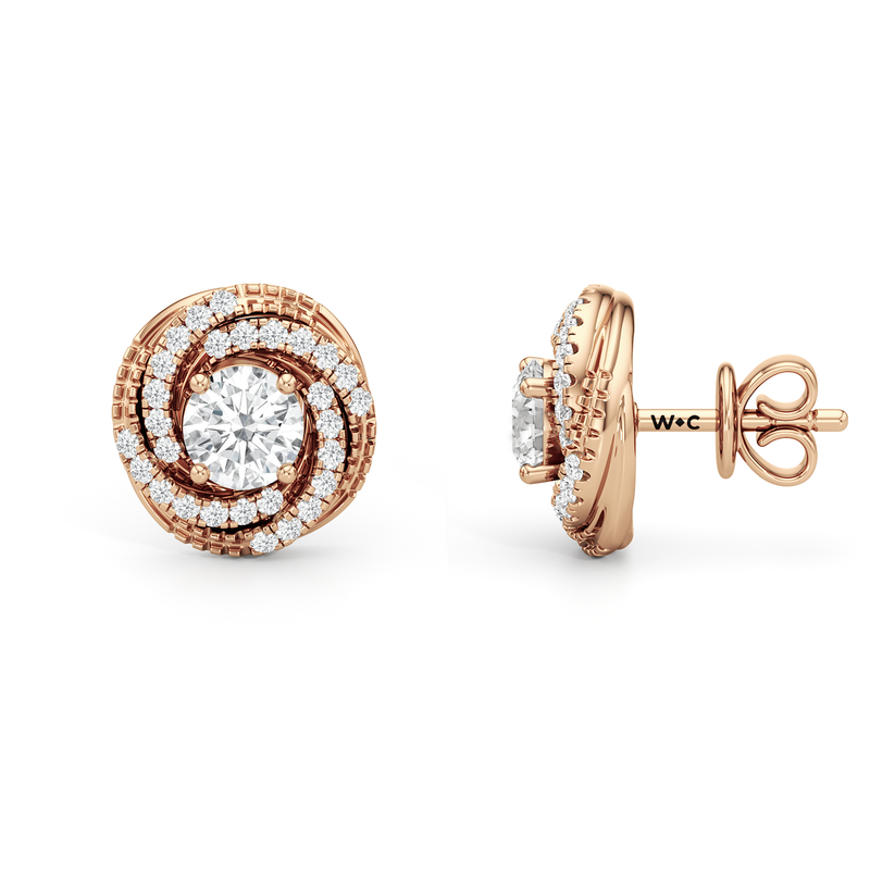 Galaxy Halo Diamond Earrings