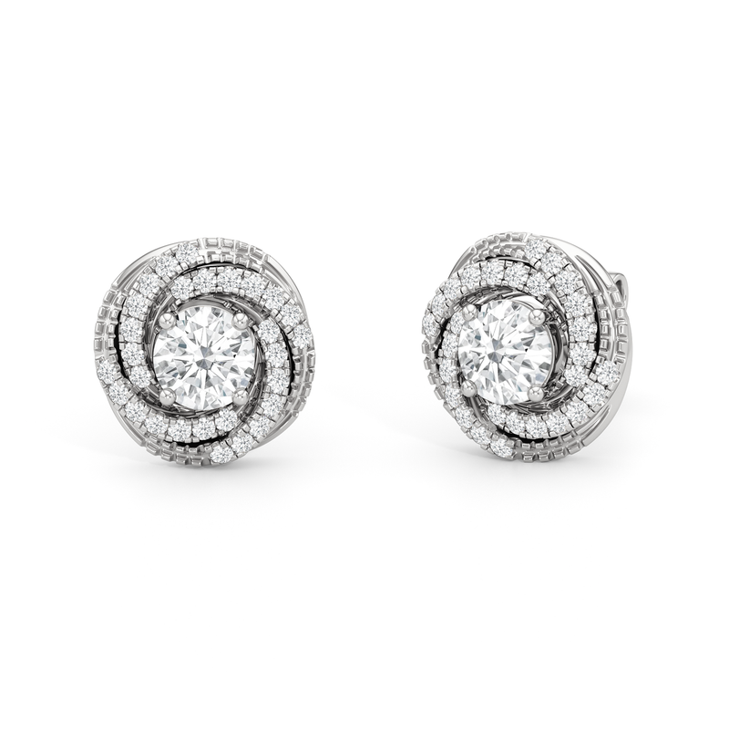 Galaxy Halo Diamond Earrings