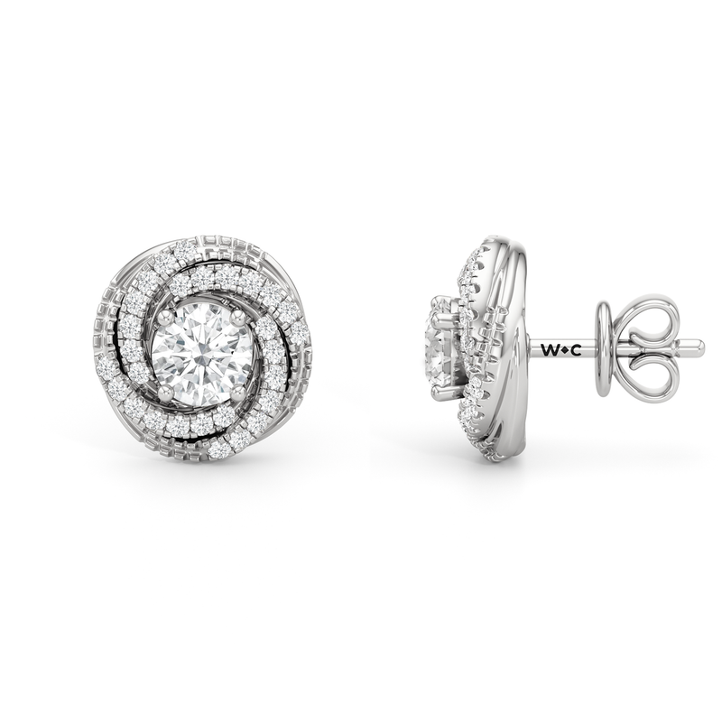 Galaxy Halo Diamond Earrings
