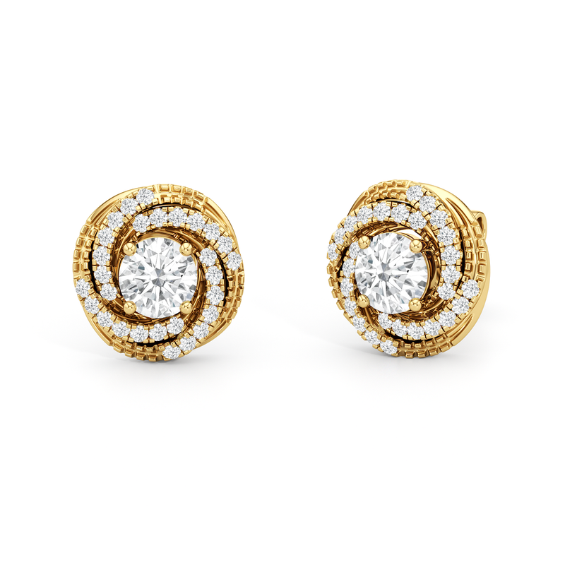 Galaxy Halo Diamond Earrings