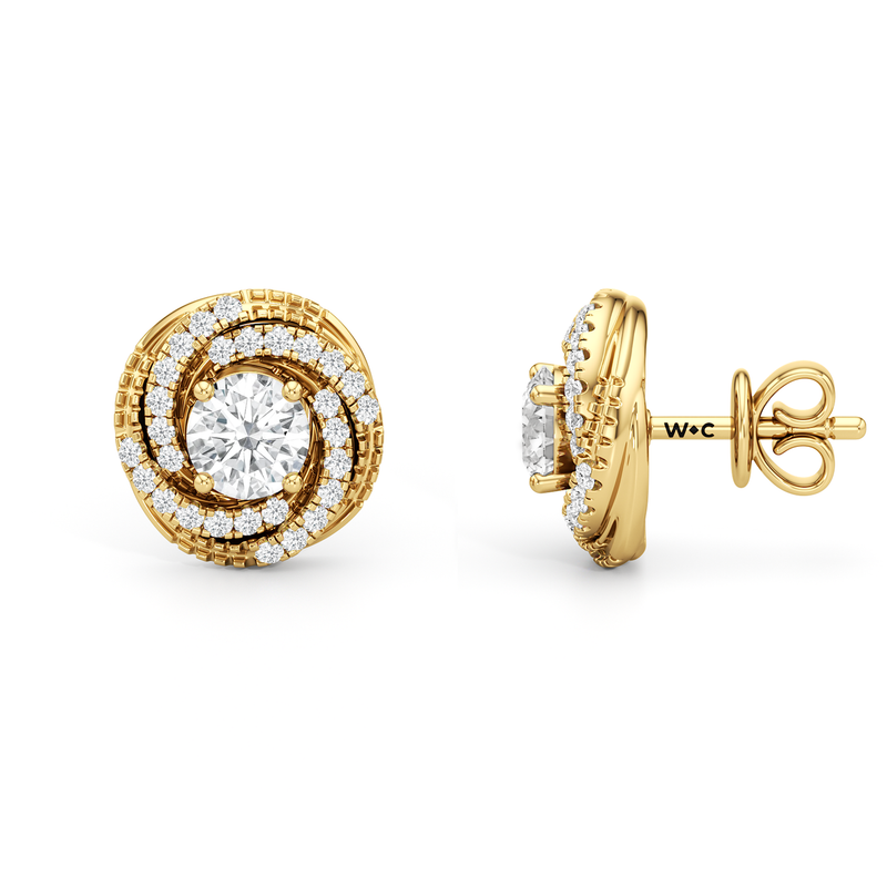 Galaxy Halo Diamond Earrings