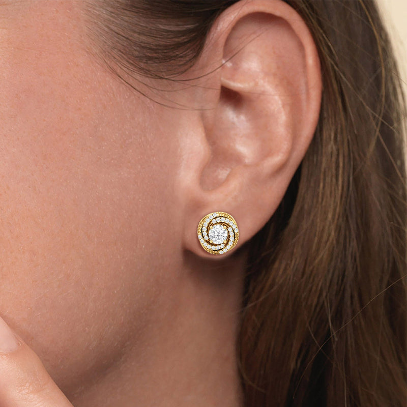 Galaxy Halo Diamond Earrings