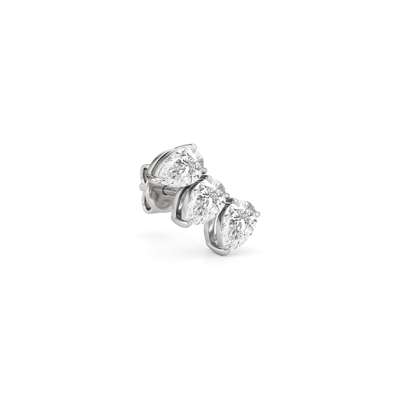 Trilogy Pear Cut Climber Earrings