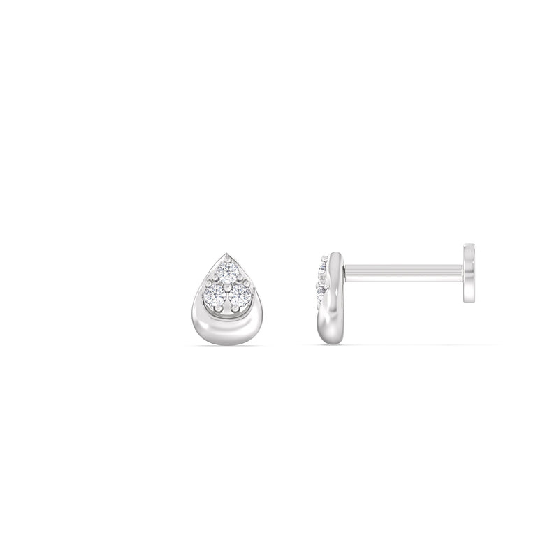 Teardrop Pear Flatback Stud