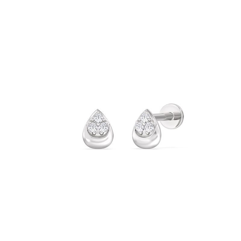 Teardrop Pear Flatback Stud