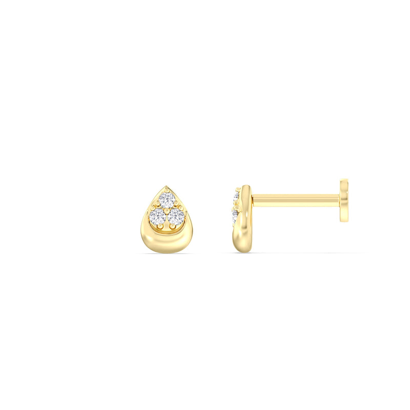 Teardrop Pear Flatback Stud