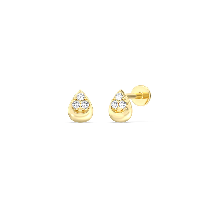 Teardrop Pear Flatback Stud