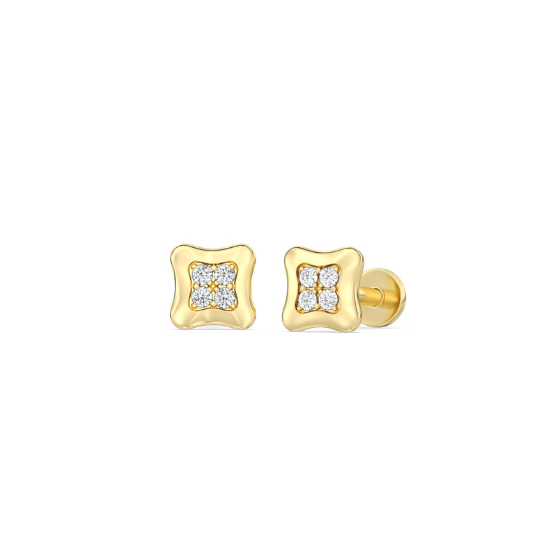 Rounded Square Flatback Studs